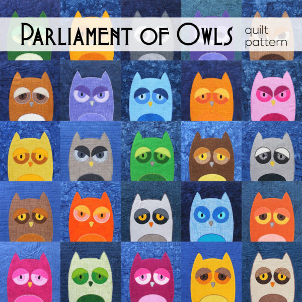 Parliament of Owls - an easy applique quilt pattern from Shiny Happy World