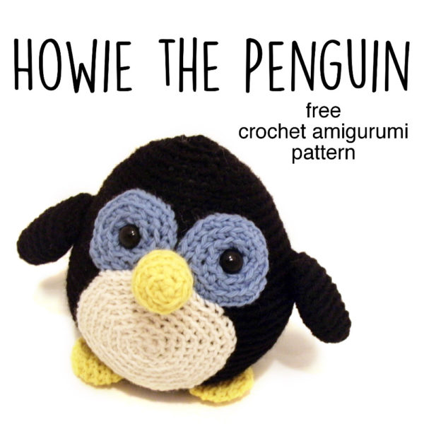 Howie the Penguin - gree crochet amigurumi pattern from Shiny Happy World and FreshStitches