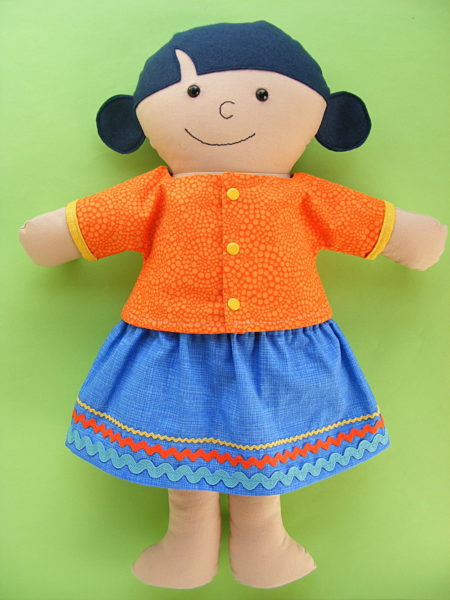 Mollie - a Dress Up Bunch doll  made with woven cotton fabric