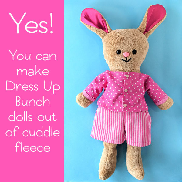 Using Cuddle Fleece for Making Dress Up Bunch Dolls - from Shiny Happy World