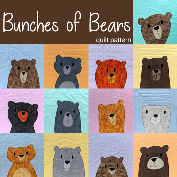 Bunches of Bears - easy applique quilt pattern from Shiny Happy World