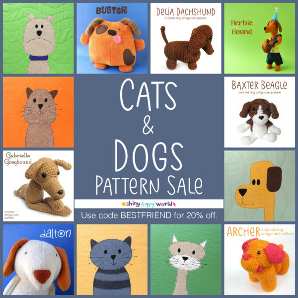 Cats & Dogs pattern sale at Shiny Happy World