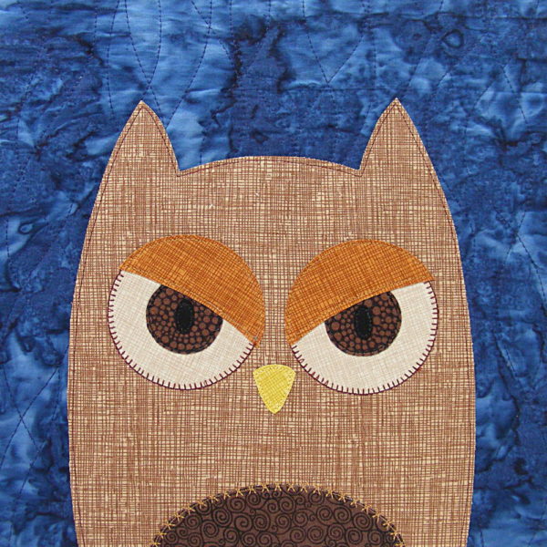 Owl block from parliament of Owls quilt pattern from Shiny Happy World