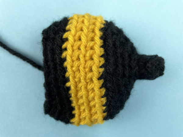 crocheted bee body - free Burnie Bee pattern from Shiny Happy World