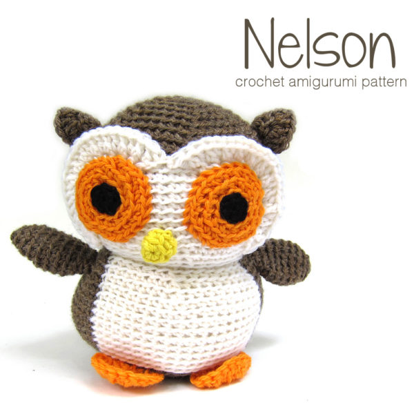 crocheted owl with double-crochet eyebrow ridges - made with the Nelson the Owl pattern