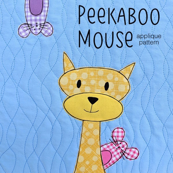 Peekaboo Mouse applique pattern cover showing a cat and two mice