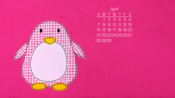 free penguin calendar April 2019