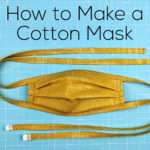 yellow mask on a blue background - How to Make a Simple Cotton Mask - photo and video tutorial