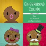 set of three applique gingerbread cookie blocks