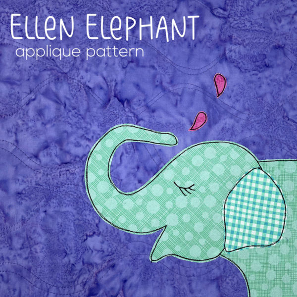 cute green applique elephant