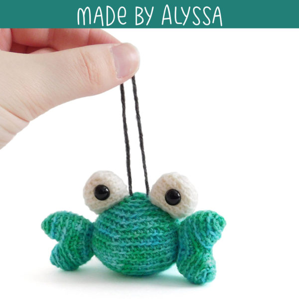 modify an amigurumi pattern by changing the size - small green crab ornament made with the Tipper the Tiny Crab pattern