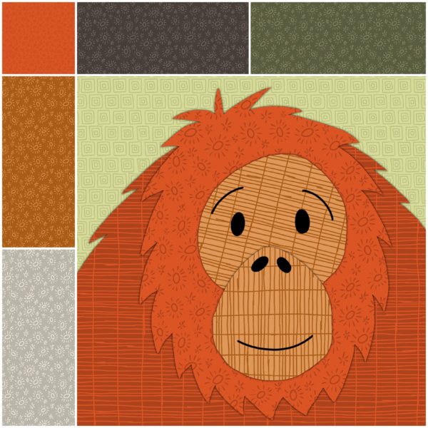 illustrated orangutan - cute