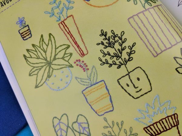 collection of embroidered houseplants - detail of page from the book How to Embroider Almost Everything