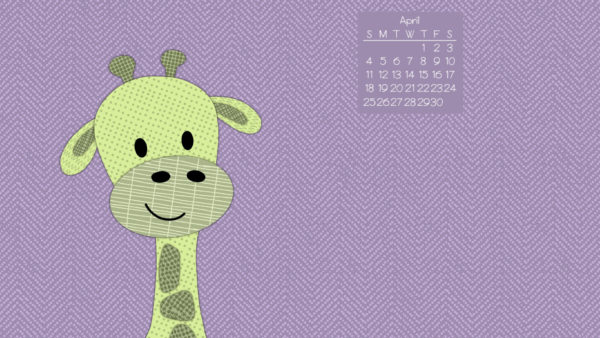 Green giraffe on a purple background - free background image for phones and other devices