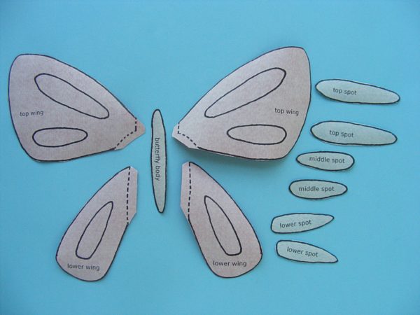 butterfly applique pieces cut out neatly