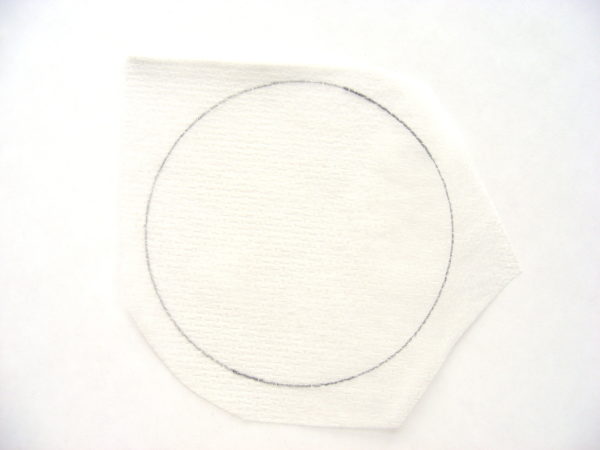 circle traced on Sulky Soft & Sheer stabilizer