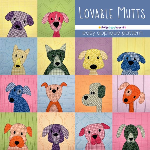 Lovable Mutts applique quilt pattern