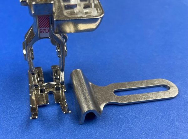 close-up photo of a quarter inch sewing machine foot for a Bernina