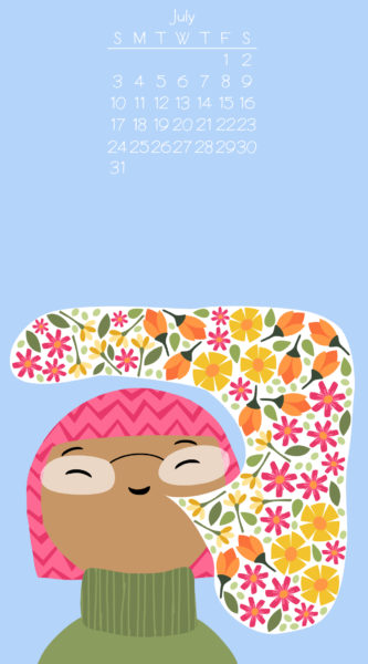 free lovebirds phone wallpaper with February 2021 calendar
