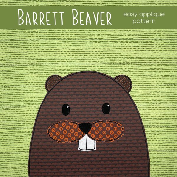 Cute applique beaver face.