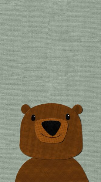 Playful bear craft made from textured paper for kids' creative activities.