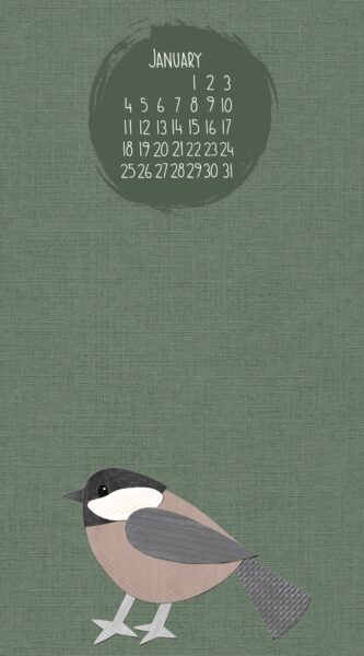 free lovebirds phone wallpaper with February 2021 calendar