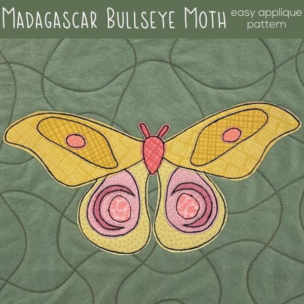 Madagascar Bullseye Moth applique pattern from Shiny Happy World.